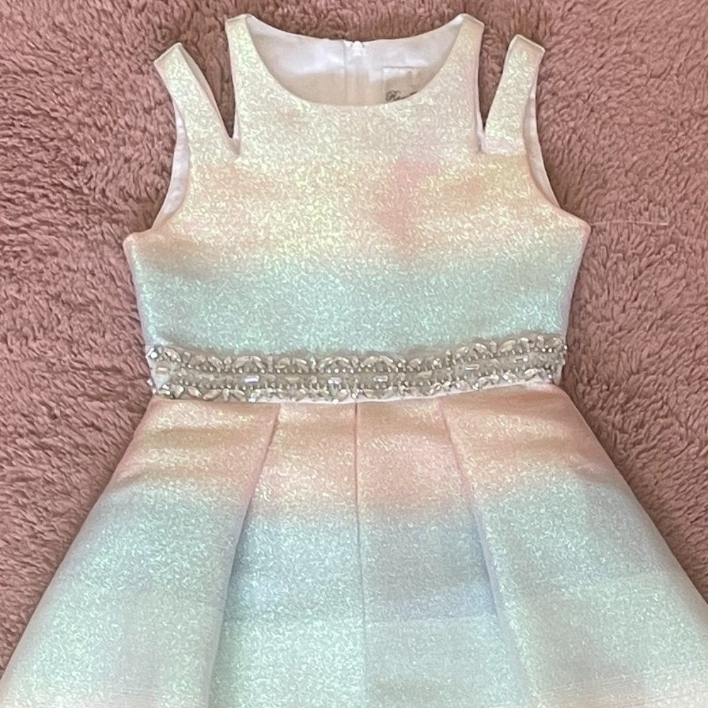 Taavi 's Threads: Rare Editions Big Girl's Striped Mikado Walk-Through Dress